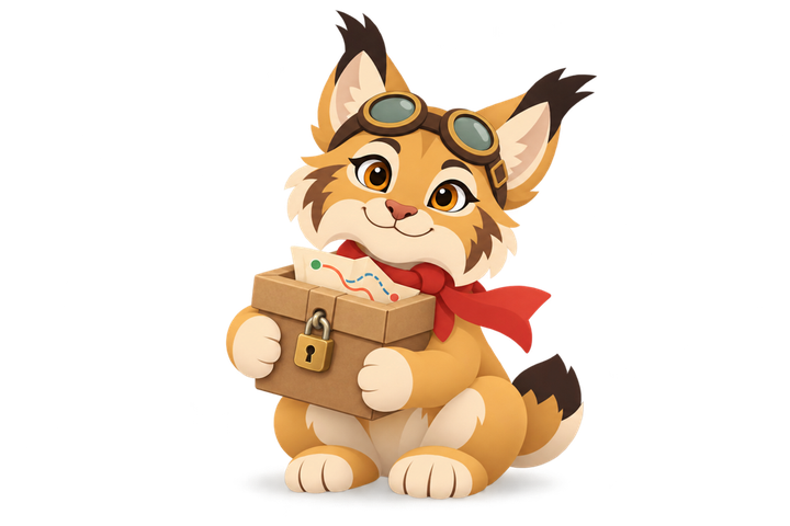 Tuft holding a box of route maps