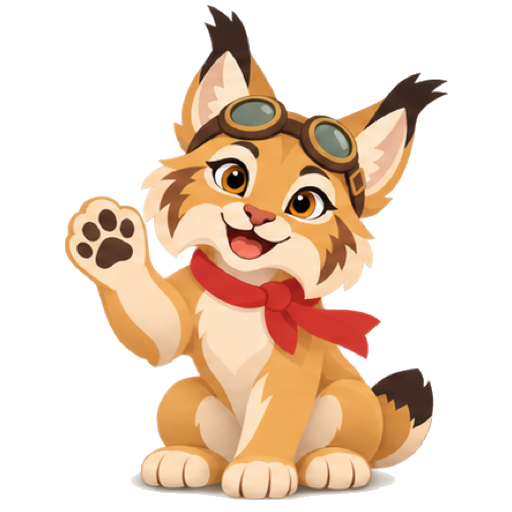 Tuft the lynx waving